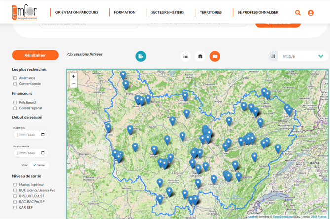 cartographie des formations en BFC