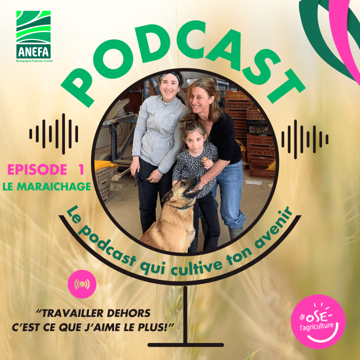 l'ANEFA Côte d'Or lance une série de podcast "ose l'agriculture" afin de découvrir de nombreux métiers en agriculture