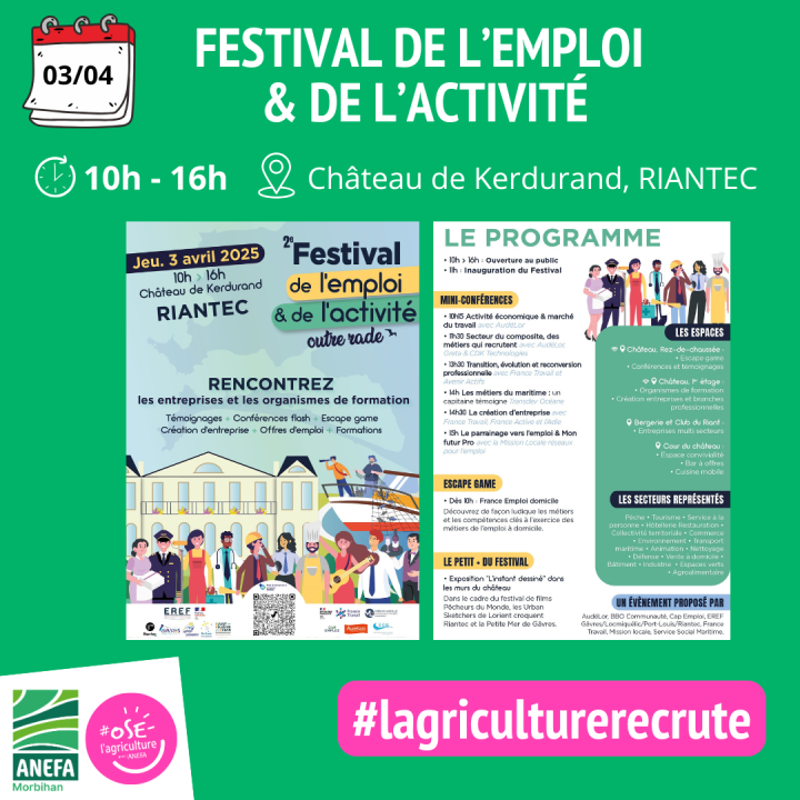 Visuel Festival de l'emploi et de l'activité Riantec _ 2025