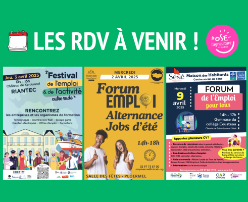 Les rendez-vous à venir avril 2025