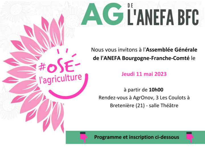 Invitation à Assemblée Générale de l'ANEFA BFC du 11 mai 2023 à Combertault avec une intervention de l'APEC