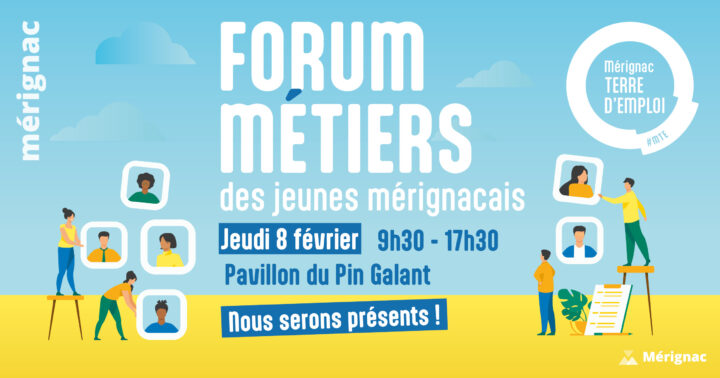 Affiche du forum métiers des jeunes mérignacais auquel participe l'ANEFA Gironde