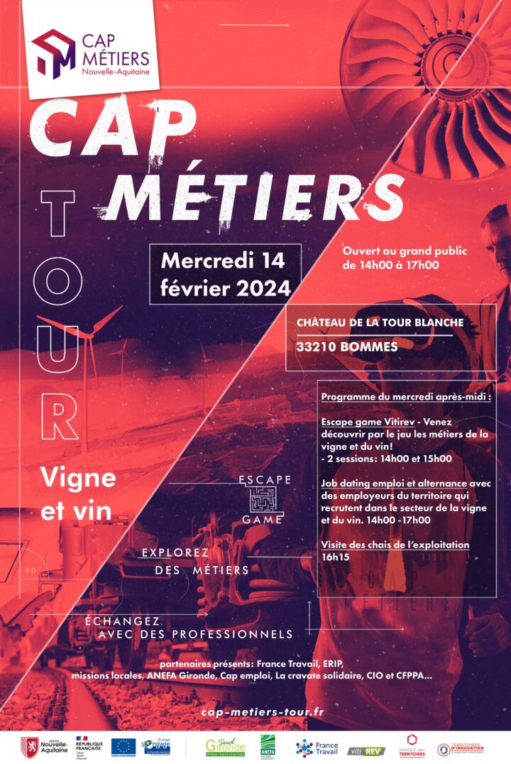 Affiche Cap Métiers Tour Vigne et vin Bommes