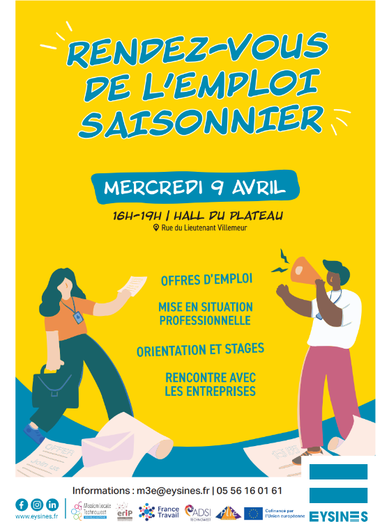 Affiche du forum Jobs d'été à Eysines le Mercredi 9 Avril