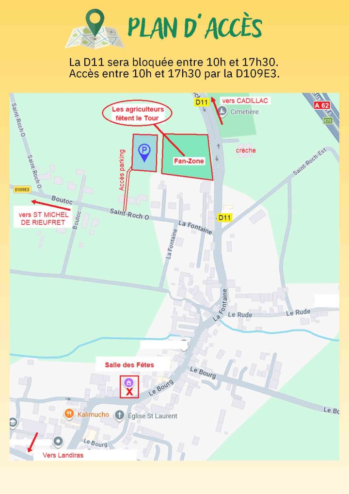 Plan d'accès Tour de France Illats