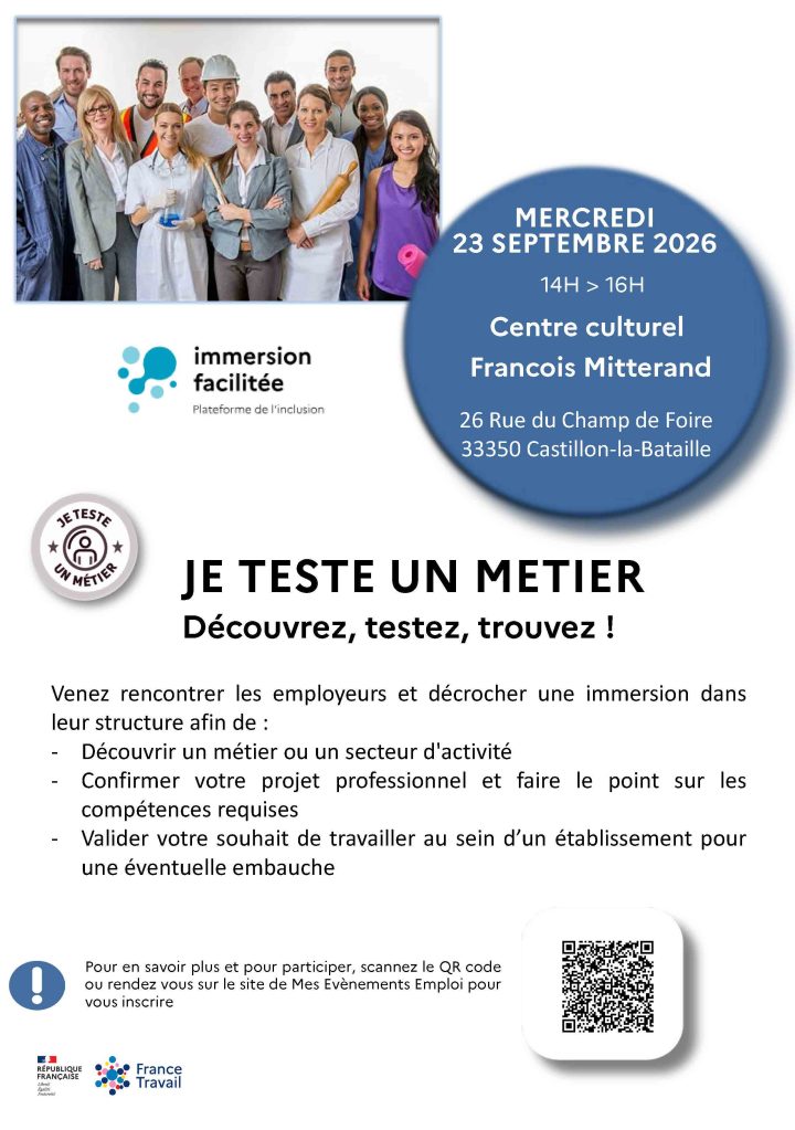Opération Immersion Facilitée 23 septembre 2026 à Castillon La Bataille